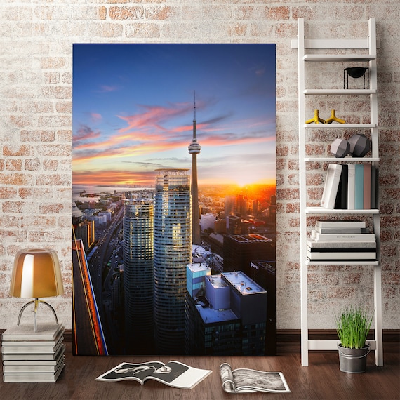 TORONTO, ONTARIO, CANADA Downtown Skyline at Sunset 24x36 Decorative Wall POSTER