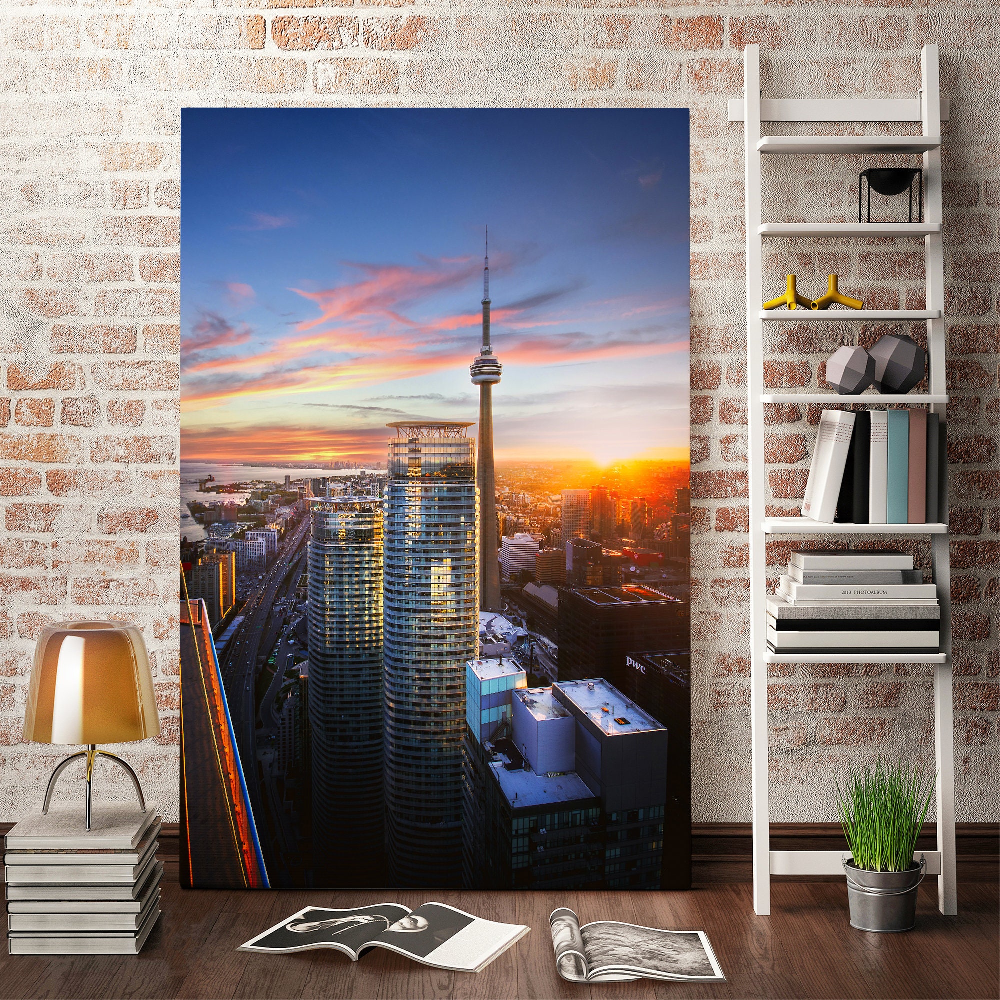 Toronto Skyline Painting Toronto Wall Decor Canada Travel Etsy Canada