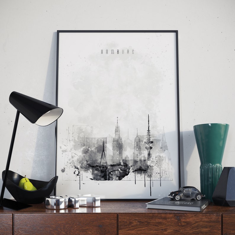 Hamburg germany art hamburg wall decor hamburg wall art Etsy