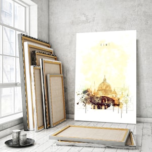Rome watercolor painting, Italy wall art decoration, Rome canvas print, Rome modern wall decor, Rome design wall art, Italy print canvas