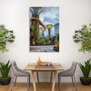 Gardens by the Bay canvas wall pictures, Singapore Sky Garden wall decor canvas, Gardens by the Bay popular art for home decor image 10