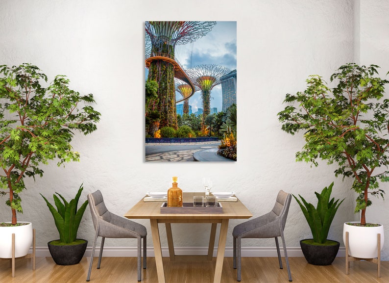 Gardens by the Bay canvas wall pictures, Singapore Sky Garden wall decor canvas, Gardens by the Bay popular art for home decor image 10