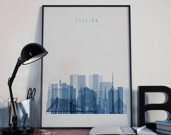 Tallinn Art Tallinn Watercolor Tallinn Multicolor Tallinn Wall Art Tallinn Wall Decor Tallinn Home Decor Tallinn Skyline Tallinn Print