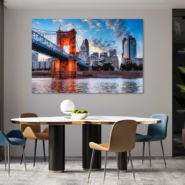Cincinnati Skyline Wall Art Etsy