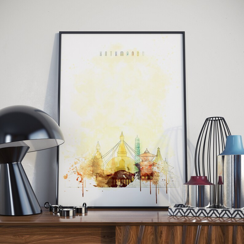 Kathmandu Nepal Art Kathmandu Wall Decor Kathmandu Wall Art Etsy