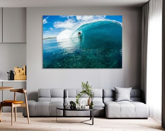 Surfing Wave Canvas Set, Nautical Seascape Wall Art