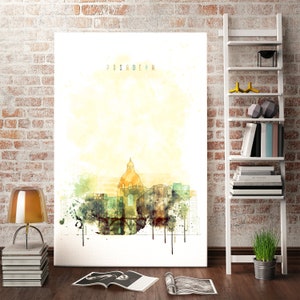 Pasadena creative modern wall decor, California wall art prints, Pasadena watercolor print, Pasadena modern wall art, Pasadena artwork print
