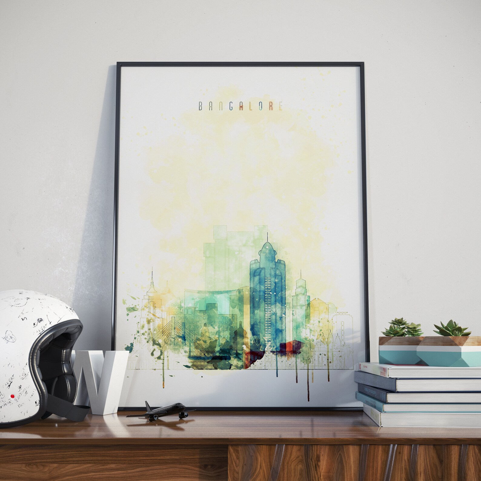 Bangalore India Watercolor Bangalore Art Bangalore Wall Decor Etsy