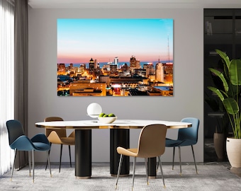 Milwaukee Skyline Canvas Print, Cityscape Art, Gallery Wrapped