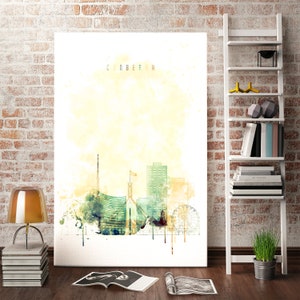 Canberra trendy painting art on canvas, Australia watercolor print, Canberra art on canvas, Canberra watercolor painting, Canberra print