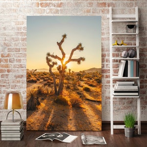 Joshua Tree Wall Art Print – Desert Landscape Photography | Sunset Nature Poster, California National Park Artwork