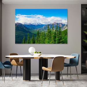 Banff National Park print on canvas, Banff wall art, Banff home decor, Banff National Park original wall art, Green forest print canvas