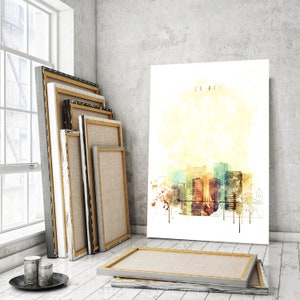 La Paz colorful art for home, Bolivia pictures for bedroom wall, La Paz watercolor print on canvas, La Paz wall art, La Paz print art