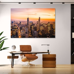 Chicago Modern Wall Art Chicago Canvas Wall Art Chicago Art Print on Canvas Chicago Canvas Art Chicago Wall Decor Chicago Photo Decoration