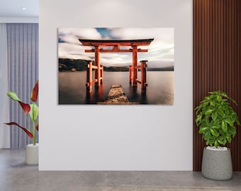 Red Torii Gate Canvas Print, Japanese Wall Art