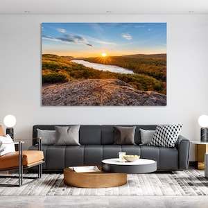 Ontonagon County Park Sunset Print – Michigan Landscape Photography | Lake Superior Wall Art, Nature Poster, Rustic Cabin Home Decor