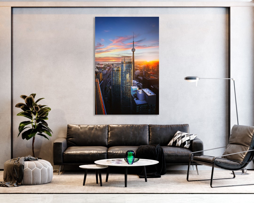 Toronto Skyline Painting Toronto Wall Decor Canada Travel Etsy Canada
