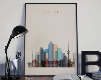 Jakarta Art Jakarta Watercolor Jakarta Wall Art Jakarta Multicolor Jakarta Print Jakarta Wall Decor Jakarta Poster Jakarta Home Decor