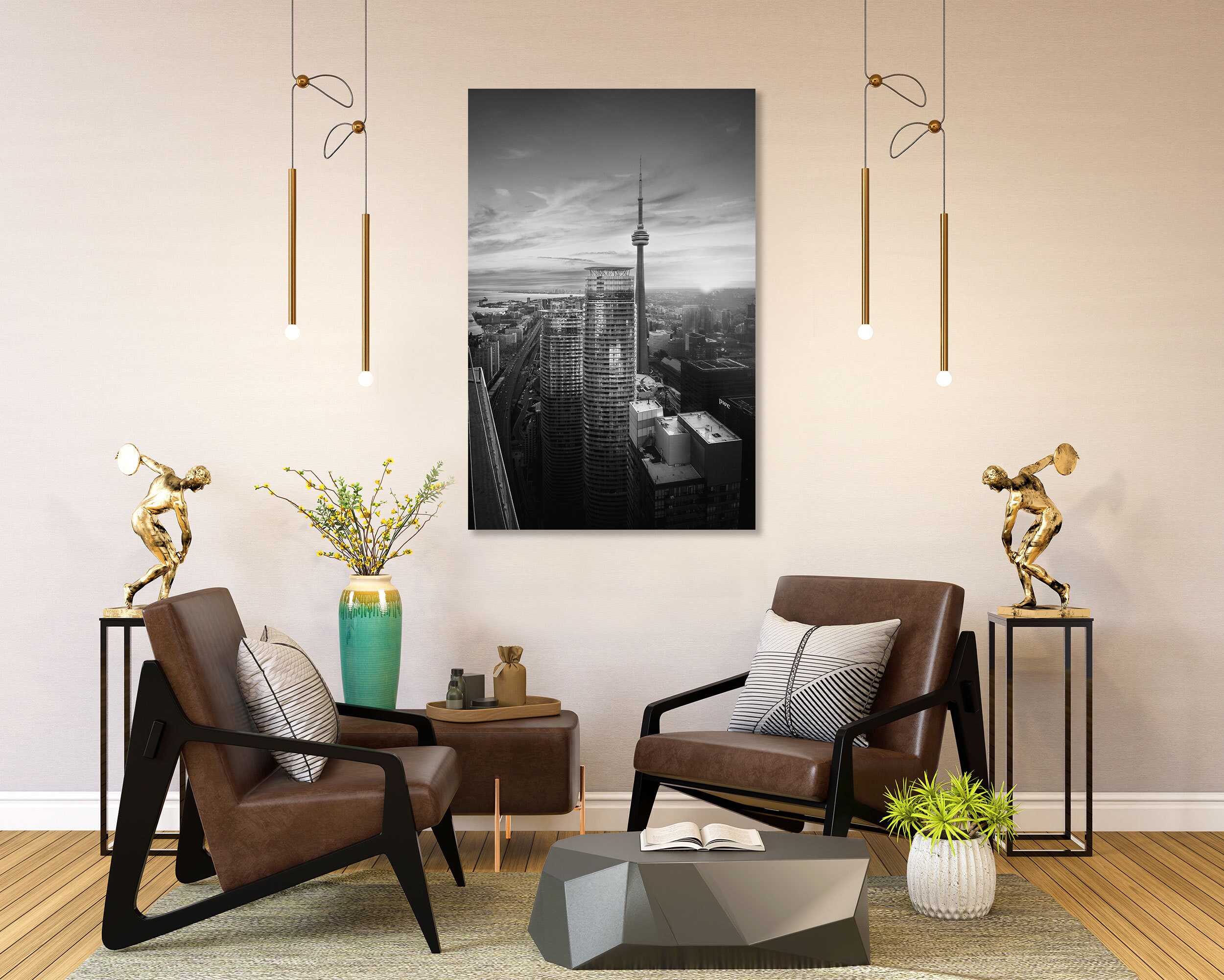 Toronto Skyline Painting Toronto Wall Decor Canada Travel Etsy Canada