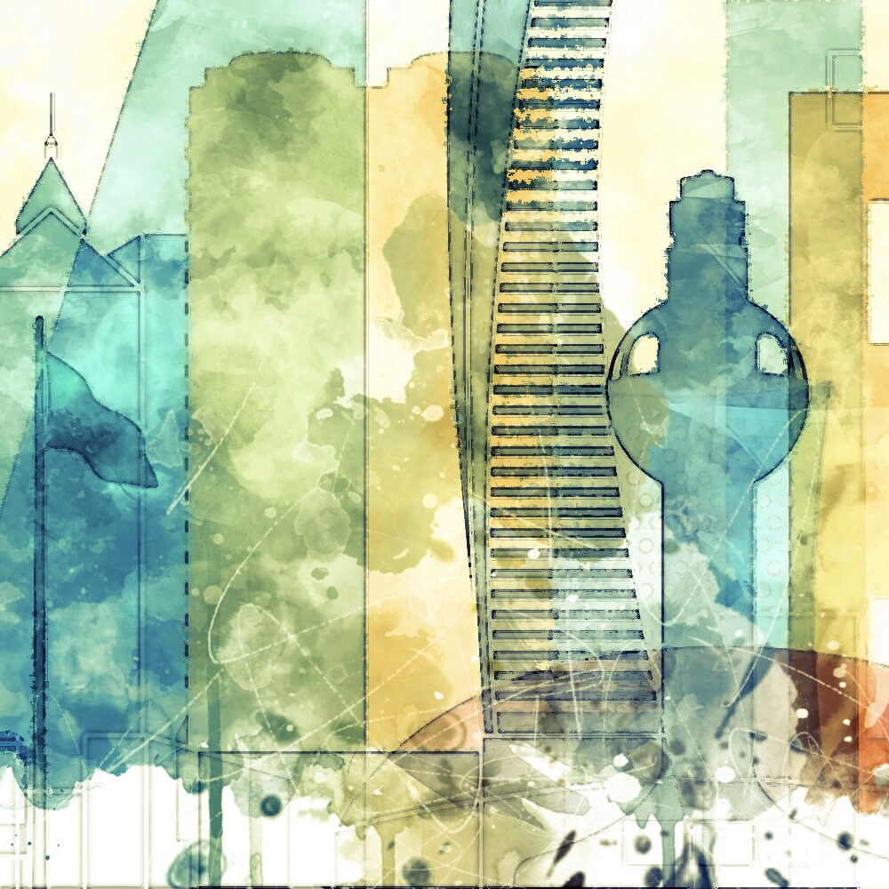 Jeddah Watercolor Poster Print for Living Room Wall Art Jeddah Etsy