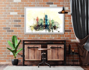 Vienna cityscape print, Vienna original watercolor poster, Vienna poster art, Vienna watercolor picture, Vienna decor, Austria poster