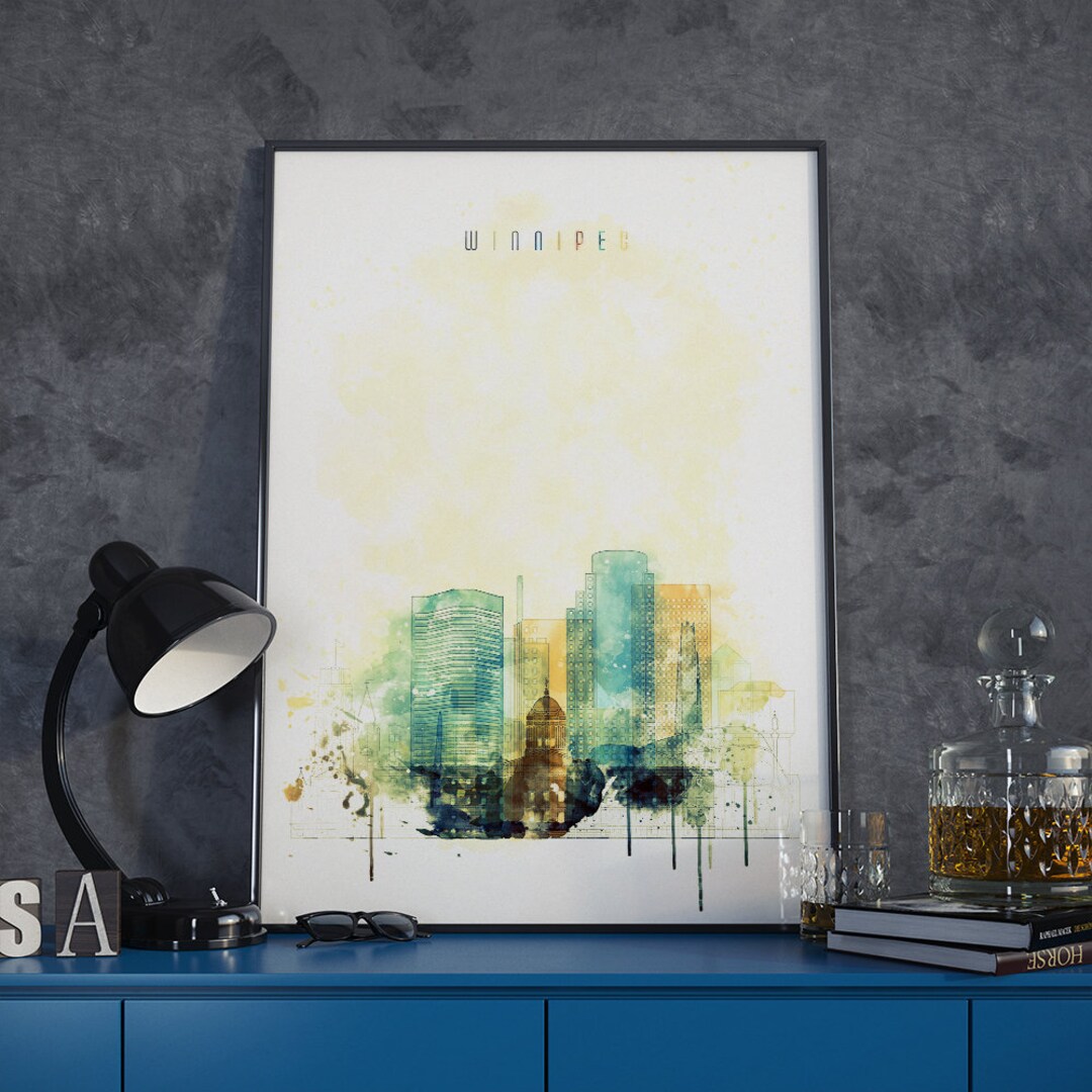 Winnipeg Wall Art Winnipeg Painting Poster Winnipeg Modern Etsy