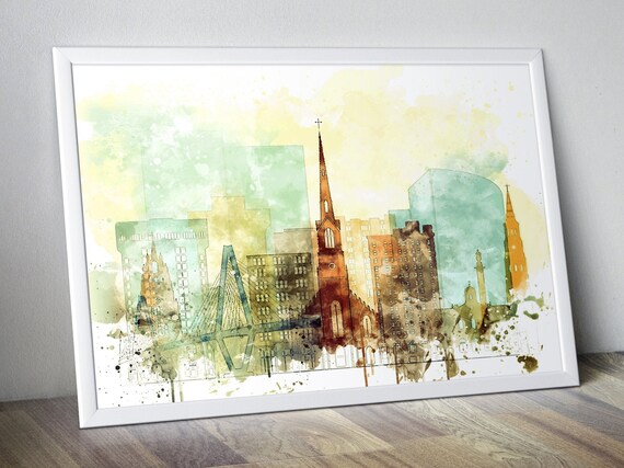 Charleston Watercolor Poster for Living Room Wall Art | Etsy