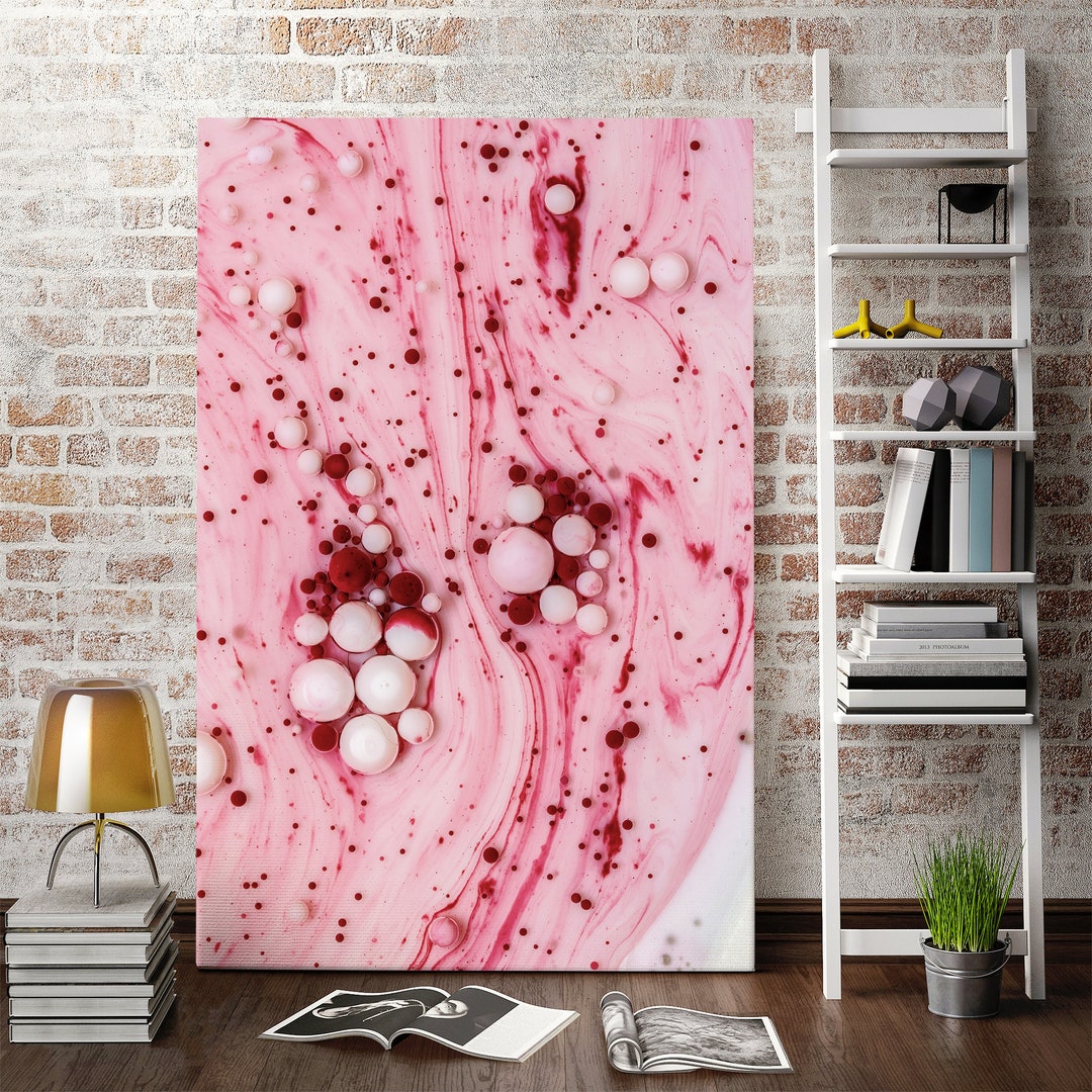 Pink Abstract Wall Art for Living Room, Pink Artwork for Wall, Print