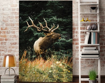 Deer Canvas Print, Wild Animal Painting, Home Decor