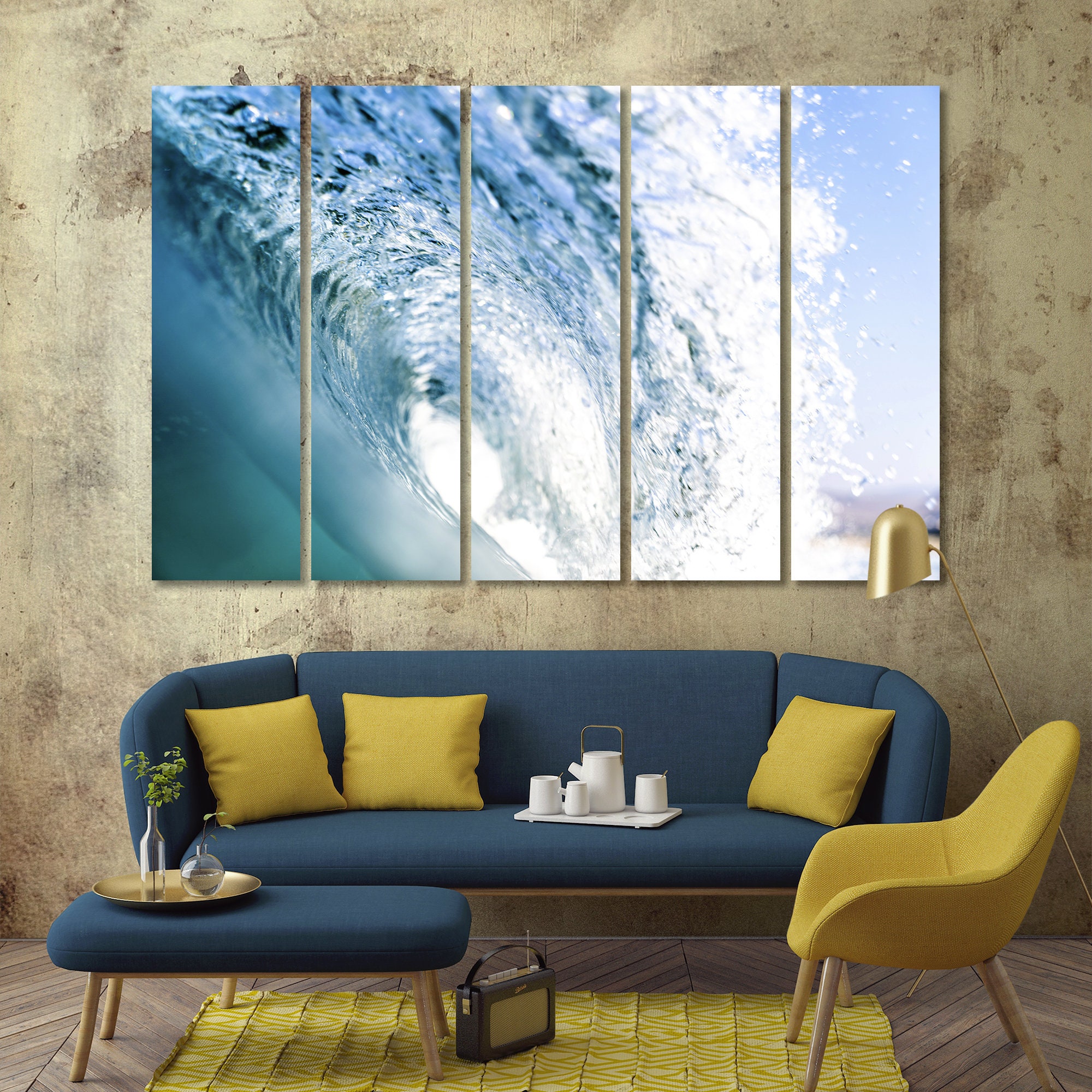 Waves Canvas Print Waves Wall Art Waves Poster Waves Canvas | Etsy