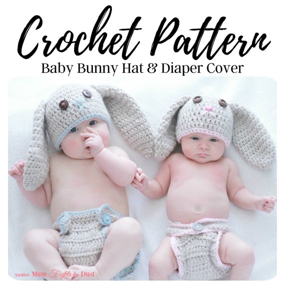 CROCHET PATTERN Bunny Hat Diaper Cover Crochet Bunny Hat Pattern Crochet Pattern Newborn Hat Crochet Pattern Baby Crochet Pattern Etsy
