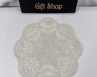 Tapete de ganchillo, algodón, blanco antiguo, 30 cm (12 pulgadas)