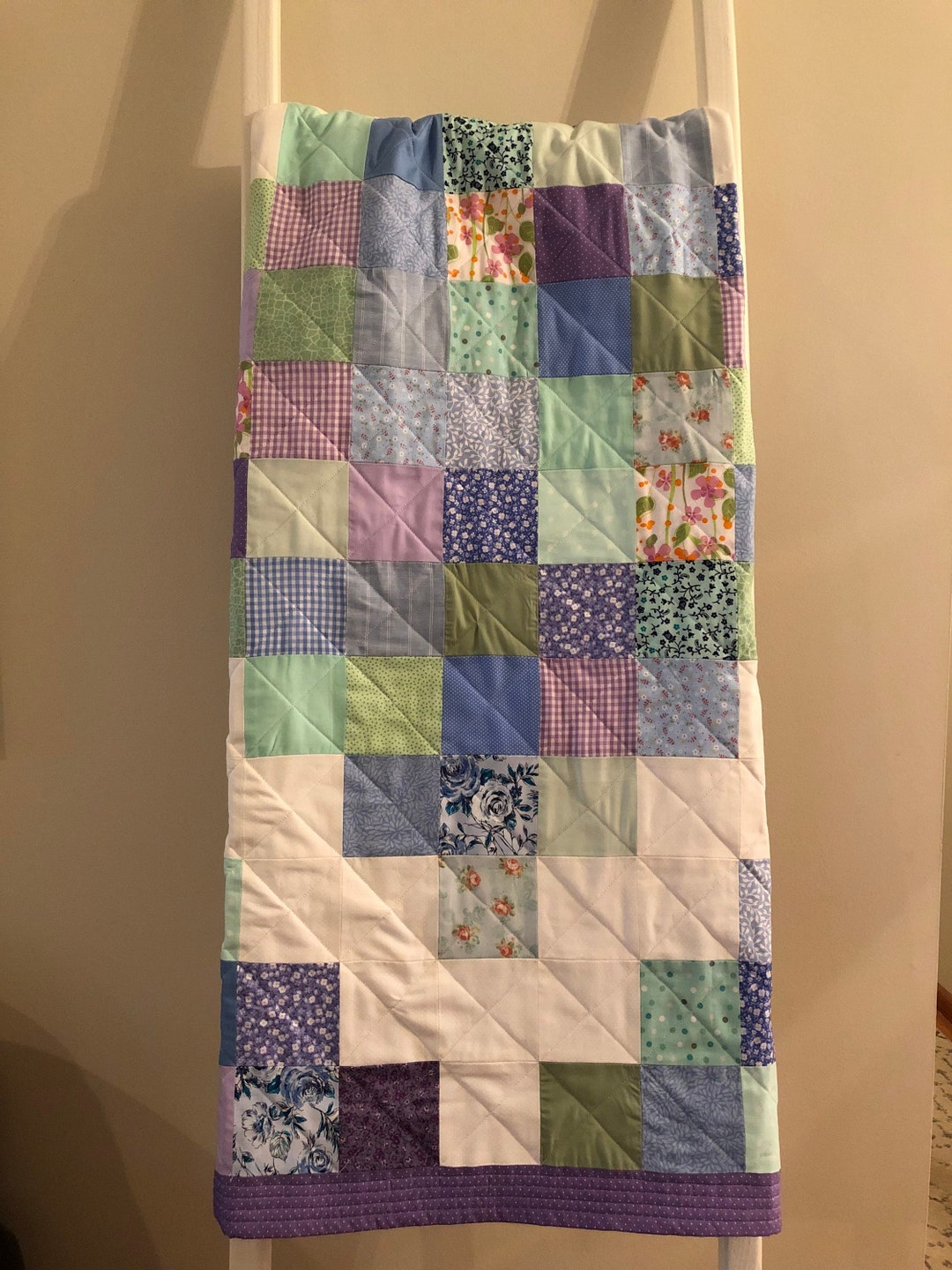 Modern Farmhouse Scrappy Baby/toddler Quilt - Etsy