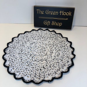 Crochet Mandala, Cotton, Black and White