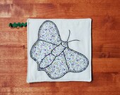 Vintage Feedsack Quilt Butterfly Pot Holder - Hot Pad - Coaster - Candlemat