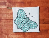 Vintage Feedsack Quilt Butterfly Pot Holder - Hot Pad - Coaster - Candlemat