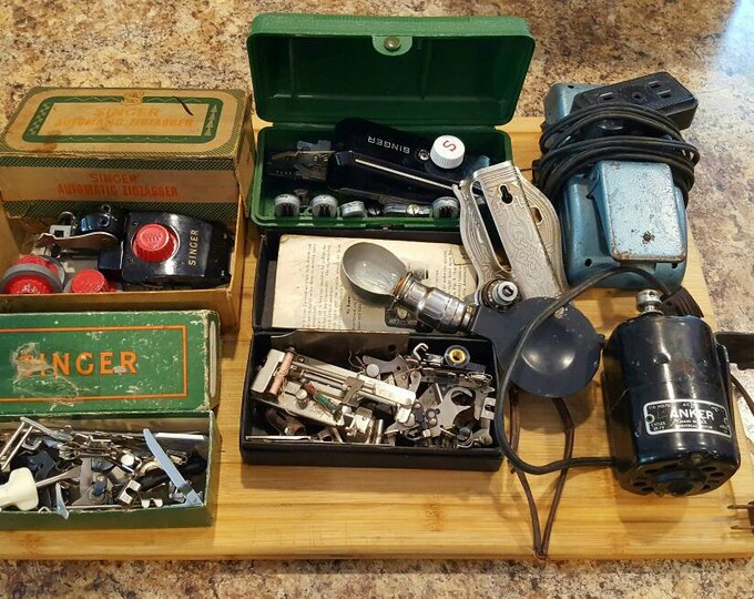 Antique Singer Sewing Machine Attachments and Parts LOT - Etsy