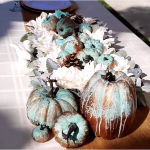 Copper Patina and Bronze Pumpkins | Fall Decorations | Thanksgiving Pumpkins | Fall Copper Patina Pumpkins