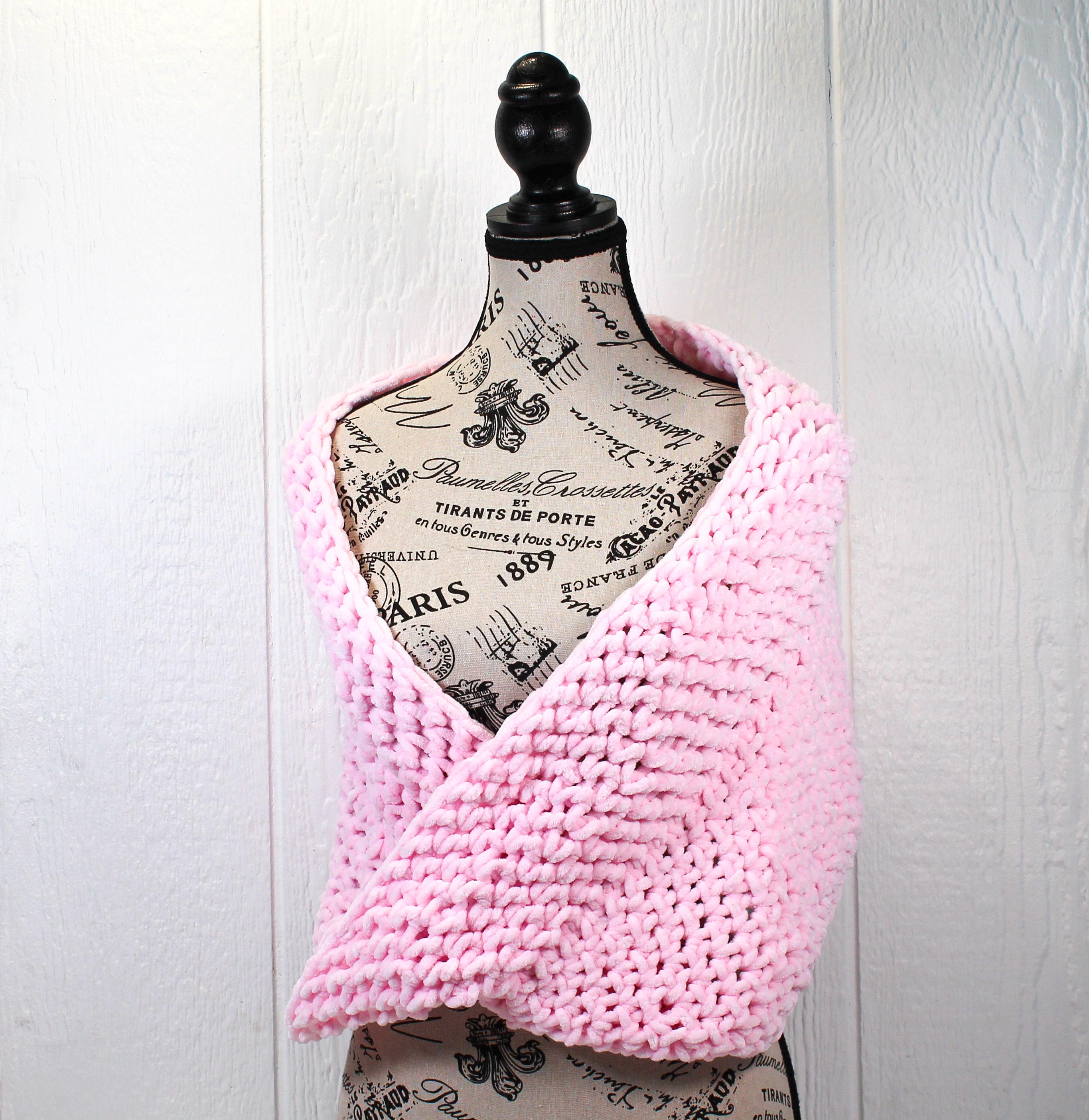 Handmade Crochet Chenille Infinity Scarf – Chunky Pink & Blush - Etsy