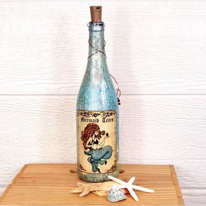Mermaid Tears Apothecary Up-cycled Bottle Light Up-cycled - Etsy