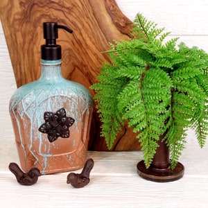 Copper Patina Up-cycled Crown Royal Bottle Soap/Hand Lotion Dispenser | Bathroom Accessary | House Warming Gift | Kitchen Accessory