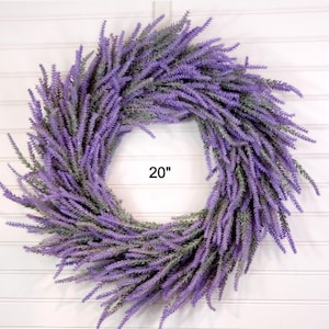 12", 20" and 24" Everlasting Lavender Wreath | Modern Farmhouse Wreath | Everyday Wreath | UV Resistant  Wreath | Candle Wreath