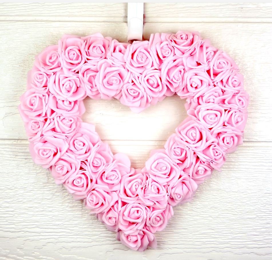 Light Pink Heart Shaped Wreath