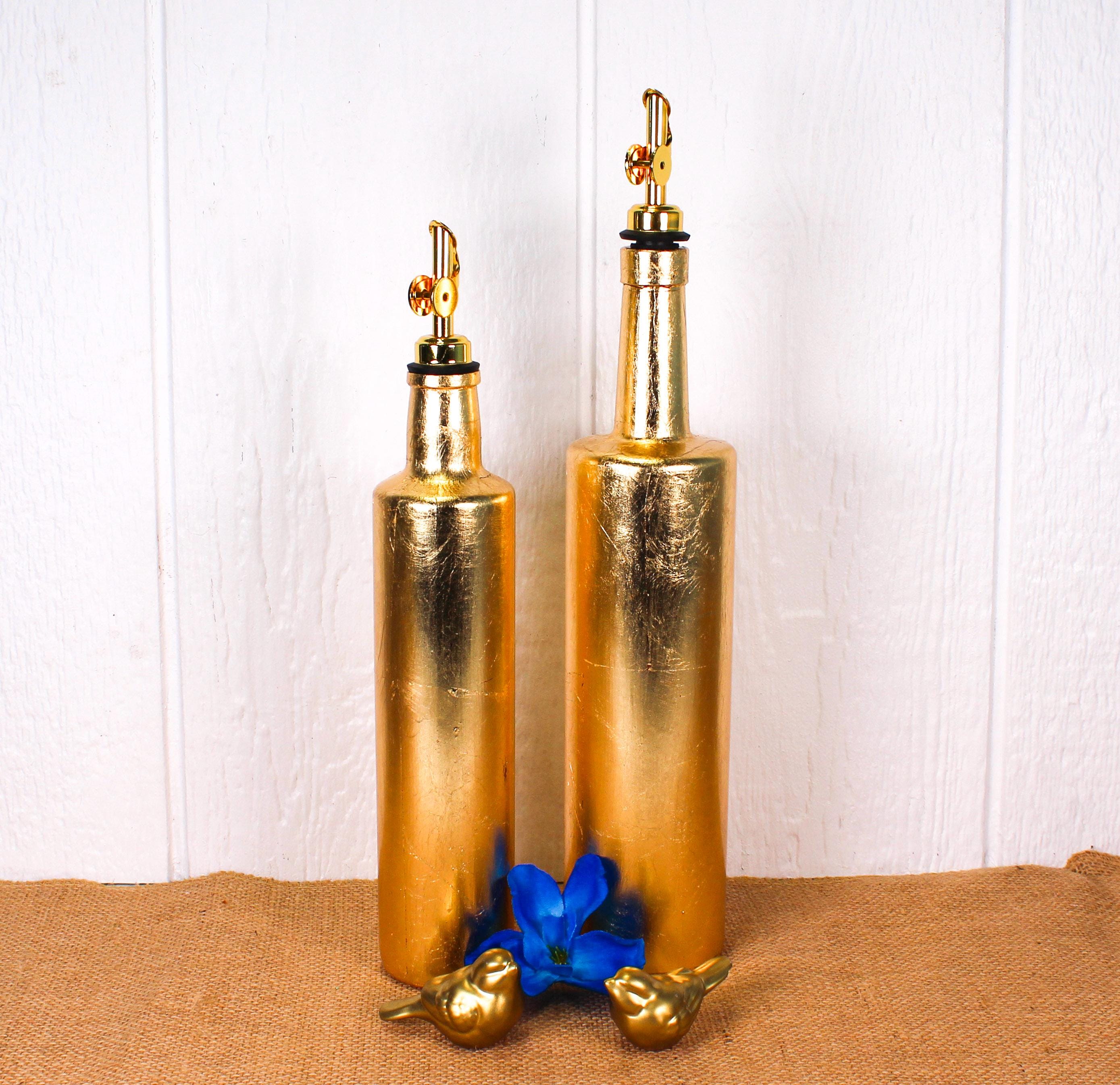 Gilded Gold Leaf Up-cycled Oil / Cruet Dispenser - Etsy