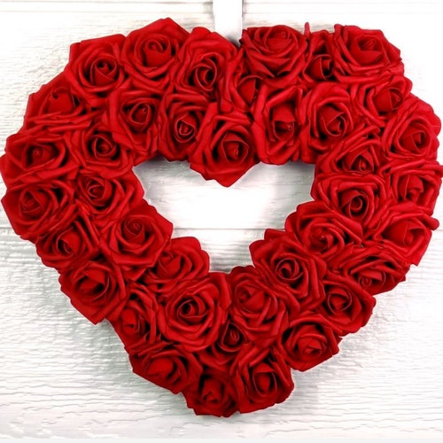 Light Pink Rose Heart Wreath Wedding Wreath Bridal Shower - Etsy