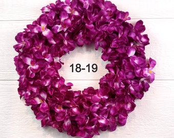 Aloha! Magenta Orchid Wreath | Tropical Hawaiian Decor, Housewarming Gift