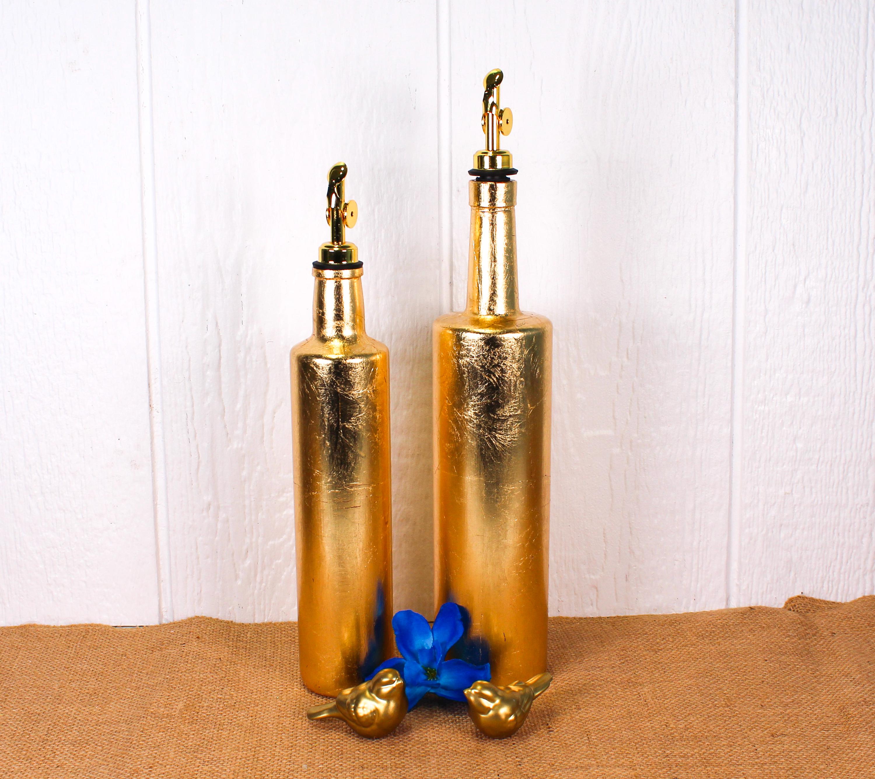 Gilded Gold Leaf Up-cycled Oil / Cruet Dispenser - Etsy