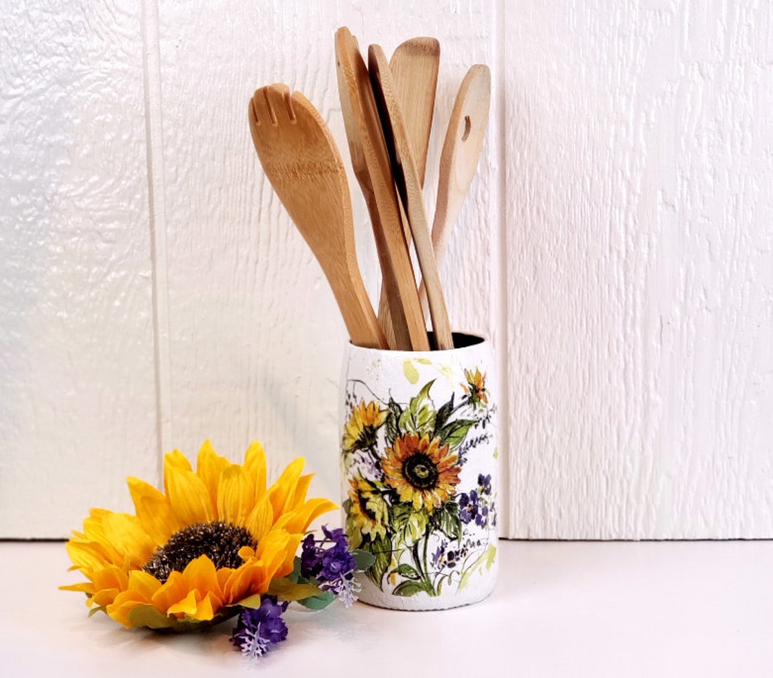 Sunflower and Lavender Kitchen Accessories 25.4 Oz Up-cycled - Etsy