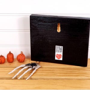 Houten borden in vintage stijl voor Halloween/plankenhouders | Geüpcycled hout afbeelding 8