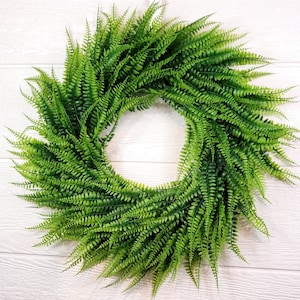 23&quot; Everlasting Fern Wreath | Modern Farmhouse Wreath | Everyday Wreath | UV Resistant Indoor or Outdoor Wreath